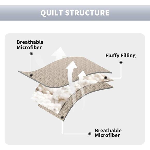 Maple&Stone Quilt Set Twin/Twin XL, XL (68'' x 86''), Chevron Beige - Picture 3 of 5